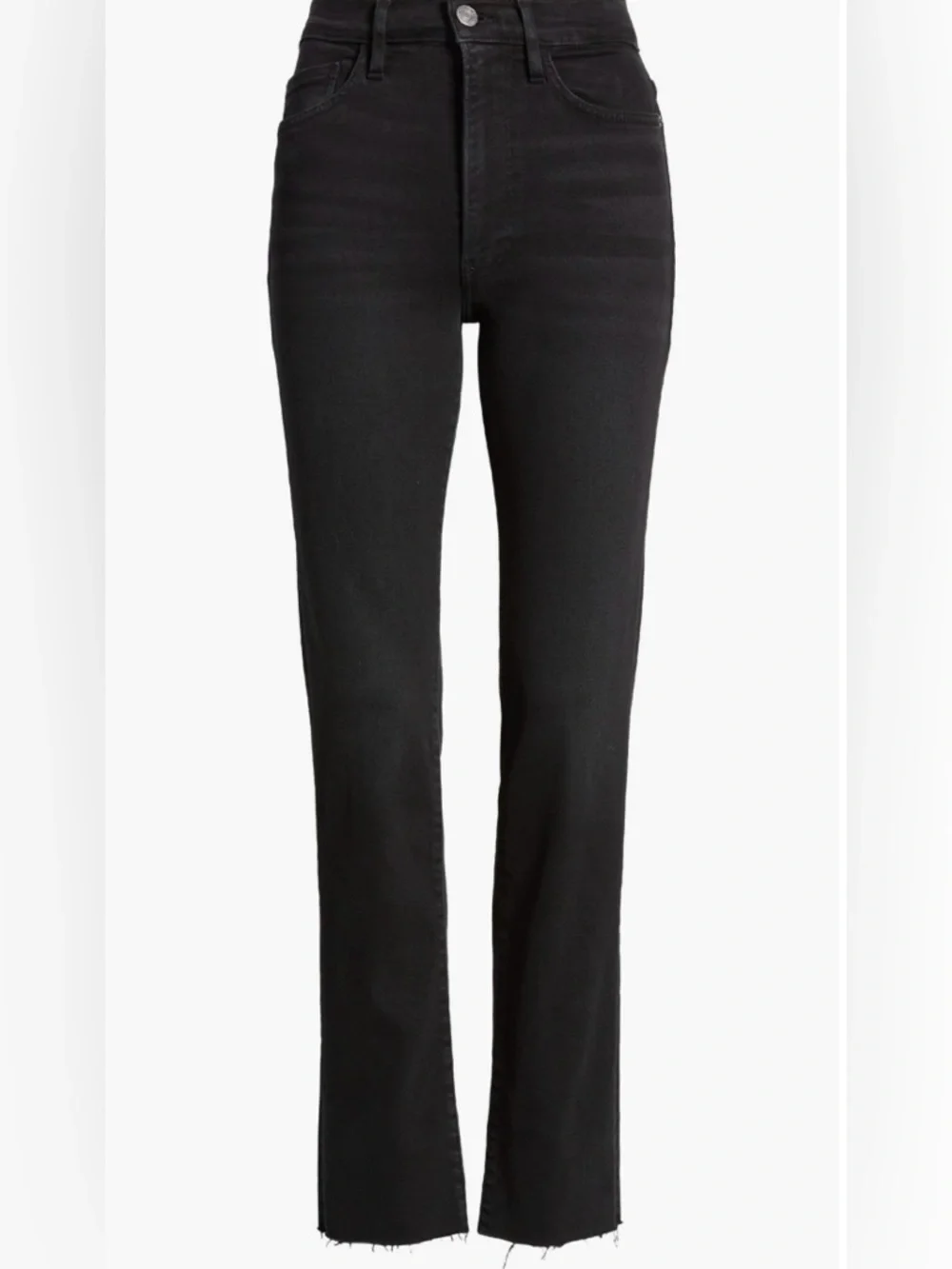 FRAME LE HIGH STRAIGHT BLACKFINN DESIGNER RAW EDGE HEM DENIM JEANS SZ 28 - Picture 5 of 16